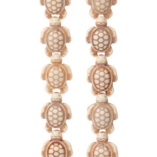 12 Pack: White & Green Reconstituted Stone Tortoise Beads, 18mm by Bead Landing™